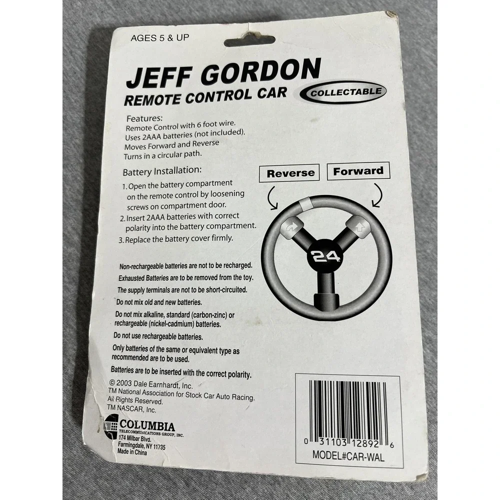 Vintage 2003 Jeff‎ Gordon NASCAR #24 DuPont Wired Remote Control Car Collectible
